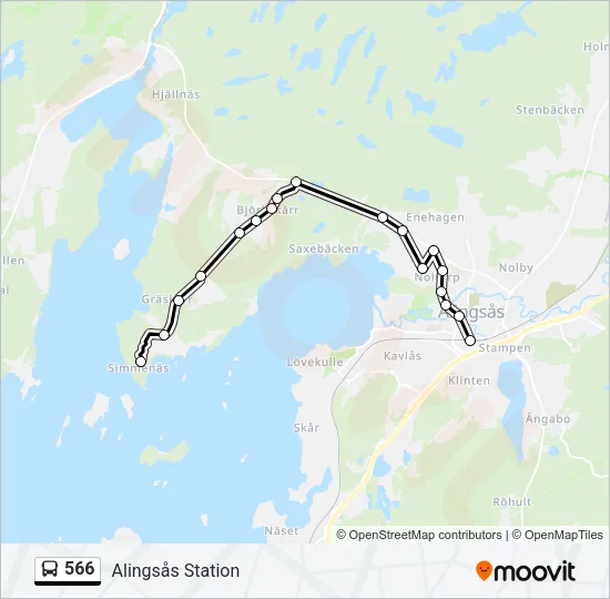 566 Bus Line Map