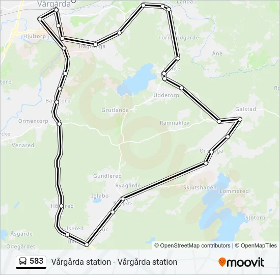 583 Bus Line Map