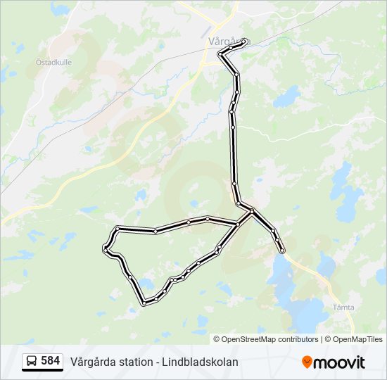 584 bus Line Map