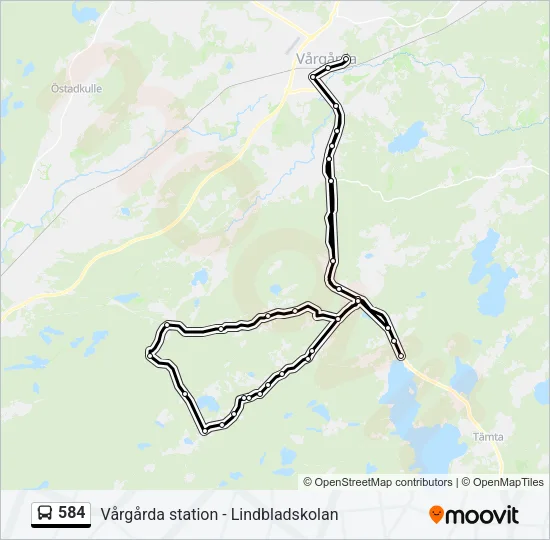 584 Bus Line Map