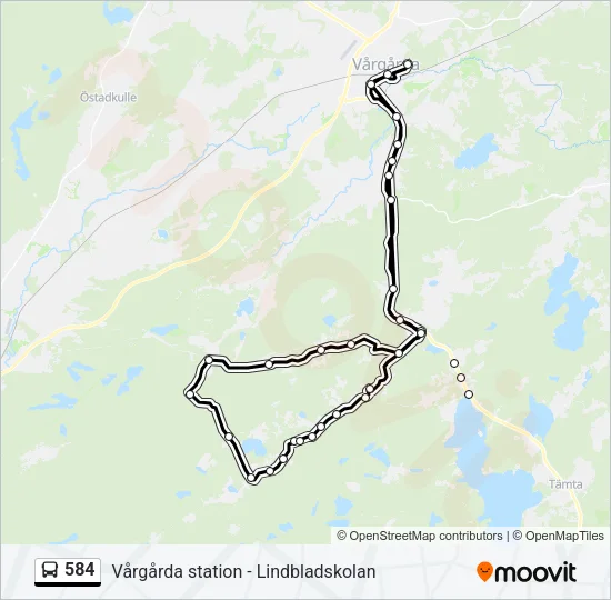 584 Bus Line Map