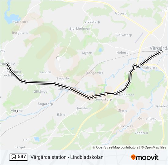 587 bus Line Map