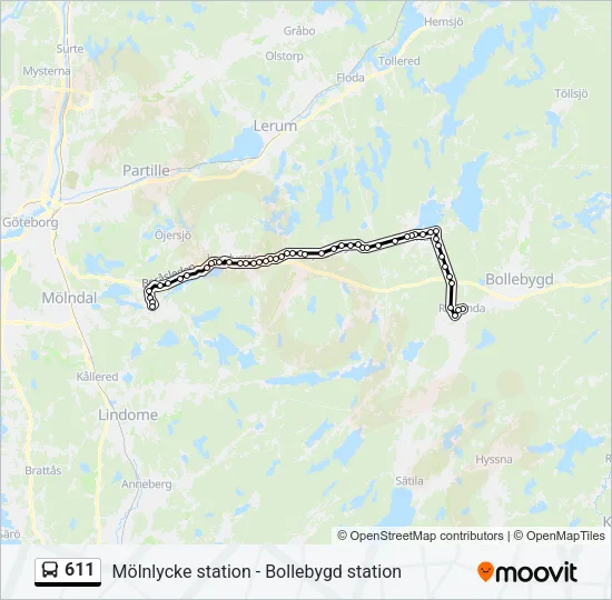 611 Bus Line Map