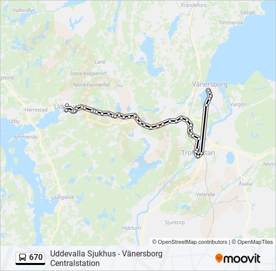 670 bus Line Map