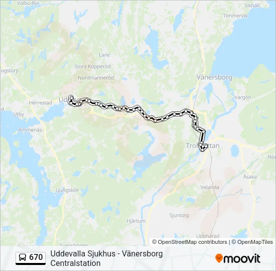 670 Bus Line Map