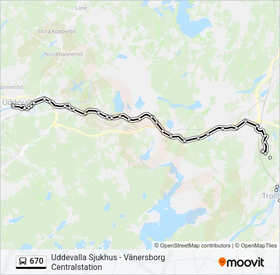 670 Bus Line Map