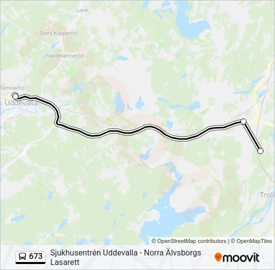 673 Bus Line Map