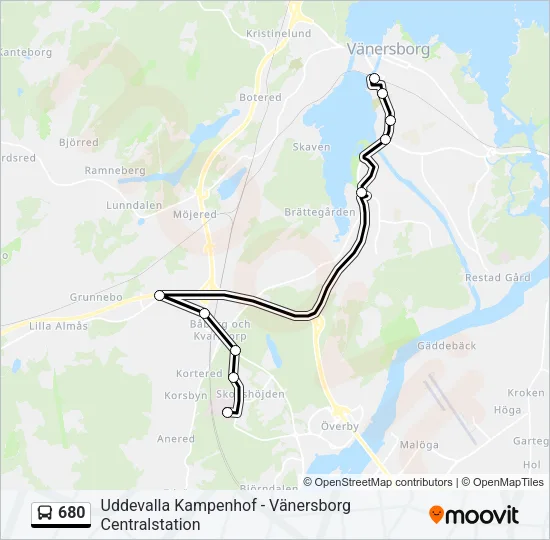 680 Bus Line Map