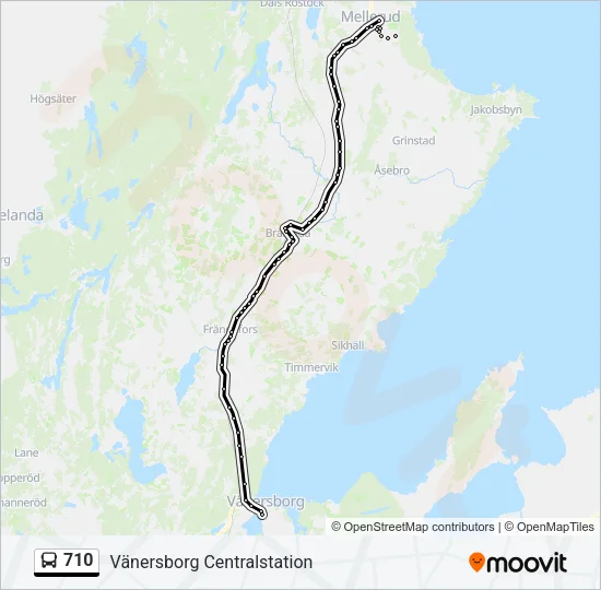 710 Bus Line Map