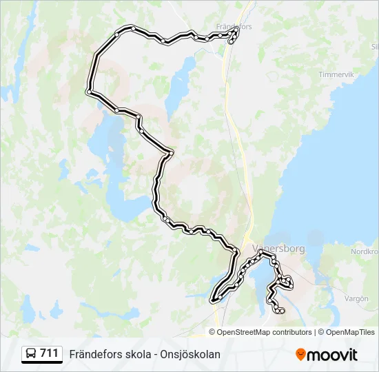 711 Bus Line Map