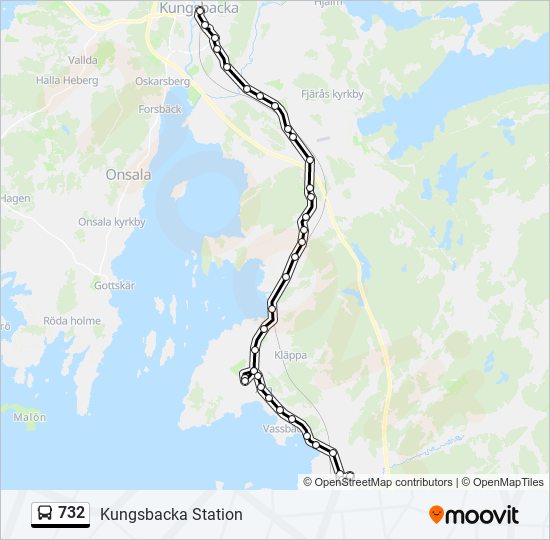 732 bus Line Map