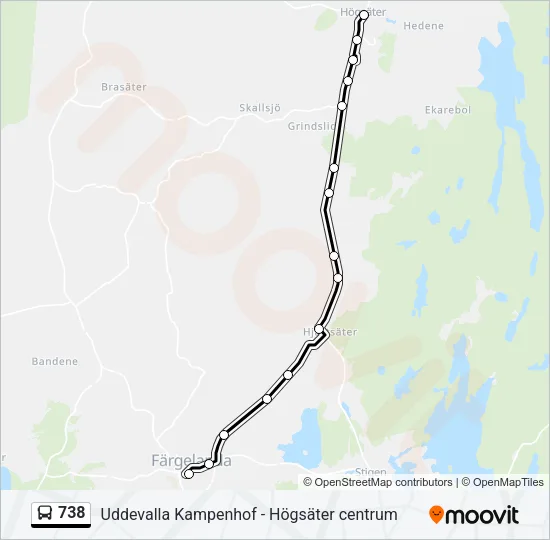 738 Bus Line Map