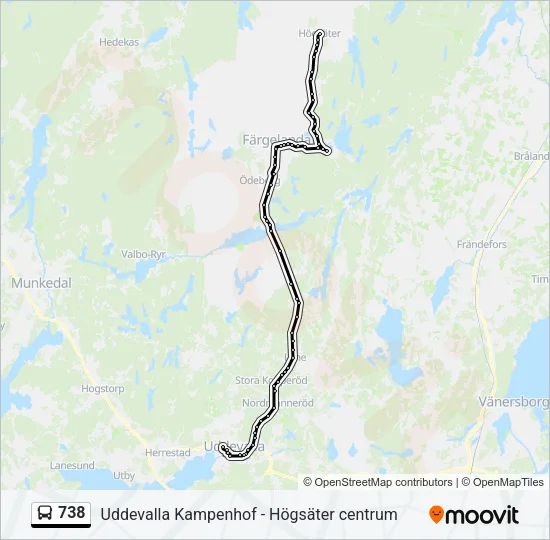 738 Bus Line Map