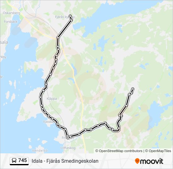 745 Route: Schedules, Stops & Maps - Fjärås Smedingeskolan (Updated)