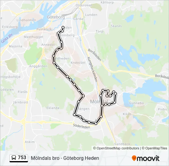 753 Bus Line Map