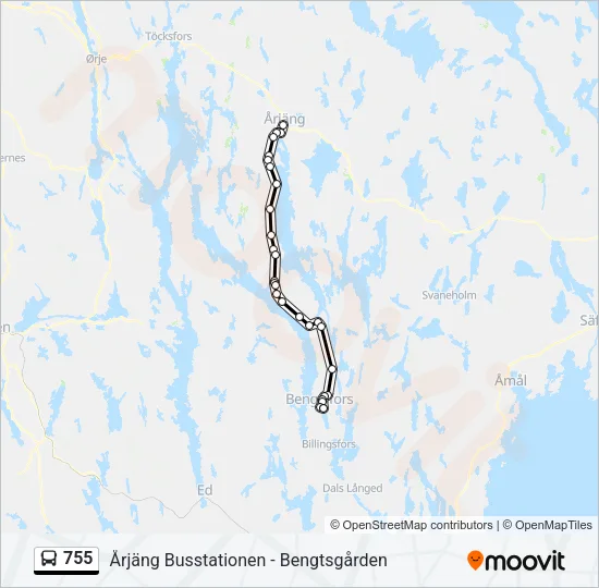 755 Bus Line Map