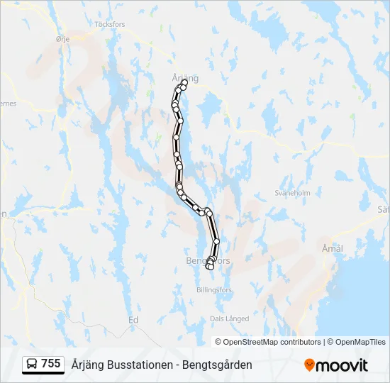 755 Bus Line Map