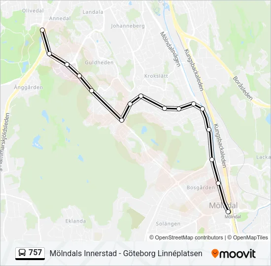 757 Bus Line Map
