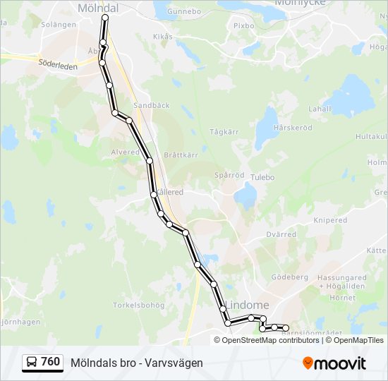 760 bus Line Map