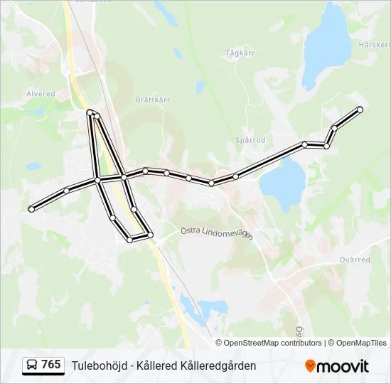 765 Bus Line Map