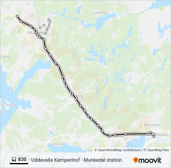 830 Bus Line Map