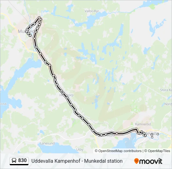 830 Bus Line Map
