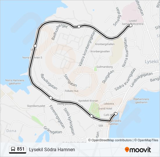 851 bus Line Map