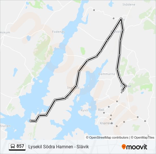 857 bus Line Map