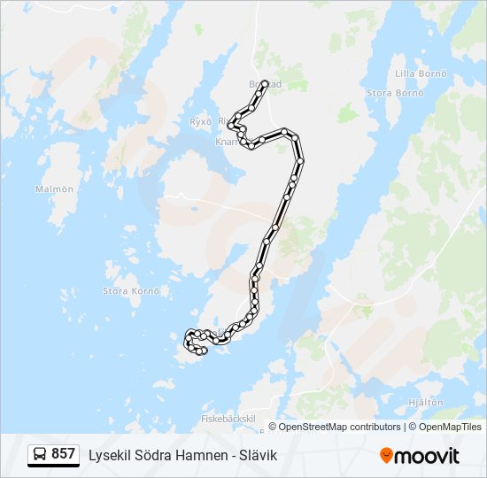 857 bus Line Map