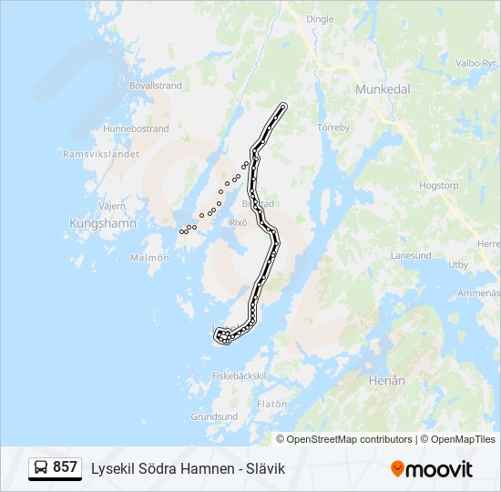 857 bus Line Map