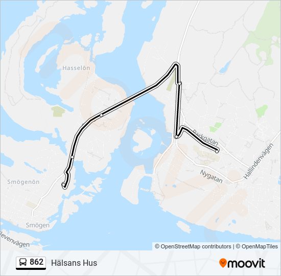 862 bus Line Map