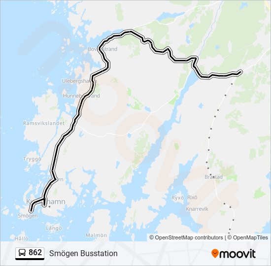 862 buss Linje karta