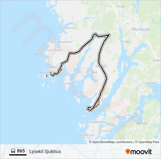 865 Bus Line Map