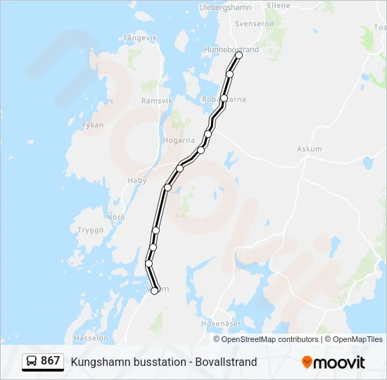 867 Bus Line Map