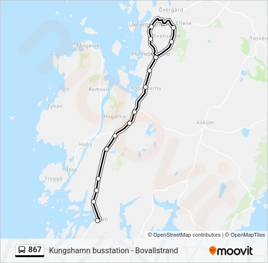 867 Bus Line Map