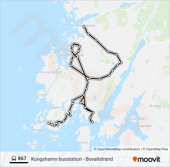 867 Bus Line Map