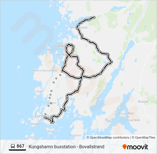 867 Bus Line Map