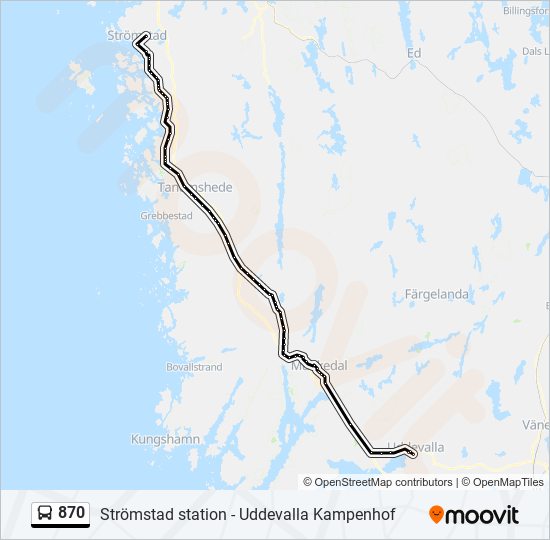 870 bus Line Map