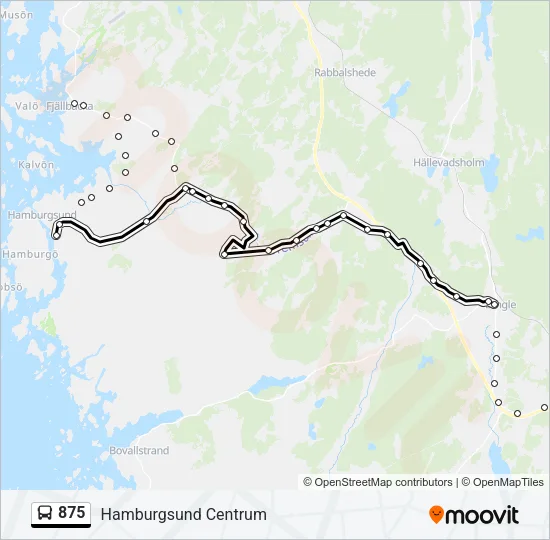 875 Bus Line Map