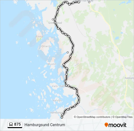 875 Bus Line Map