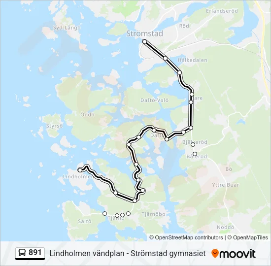 891 Bus Line Map