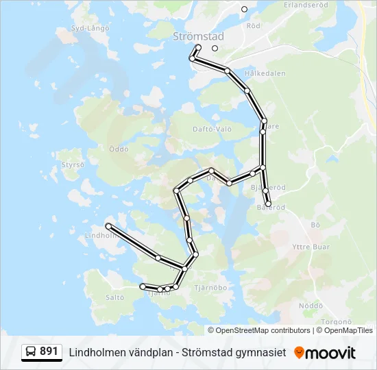 891 Bus Line Map