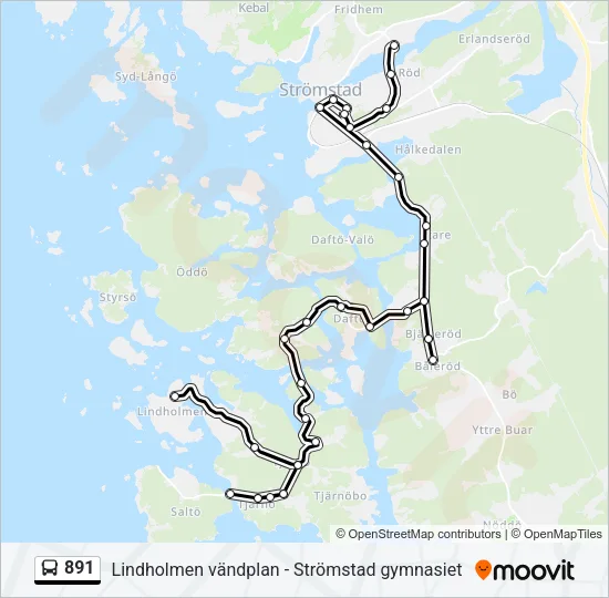 891 Bus Line Map