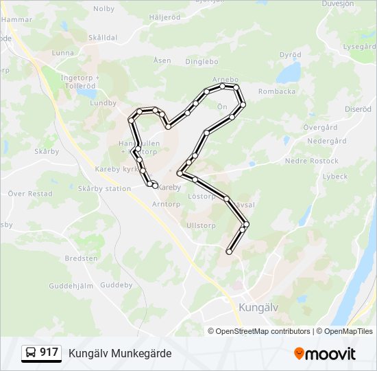 917 bus Line Map