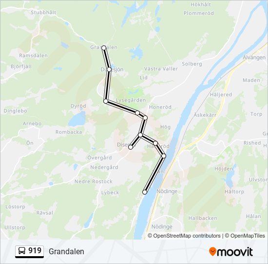 919 bus Line Map