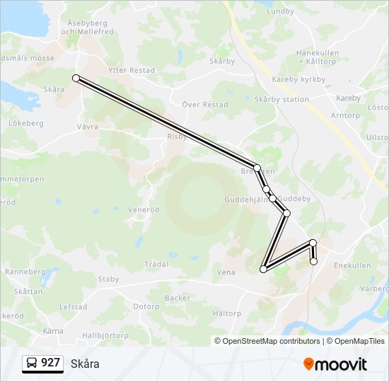 927 bus Line Map