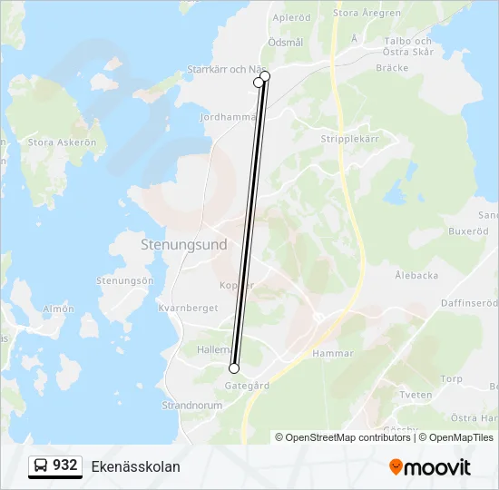 932 Bus Line Map