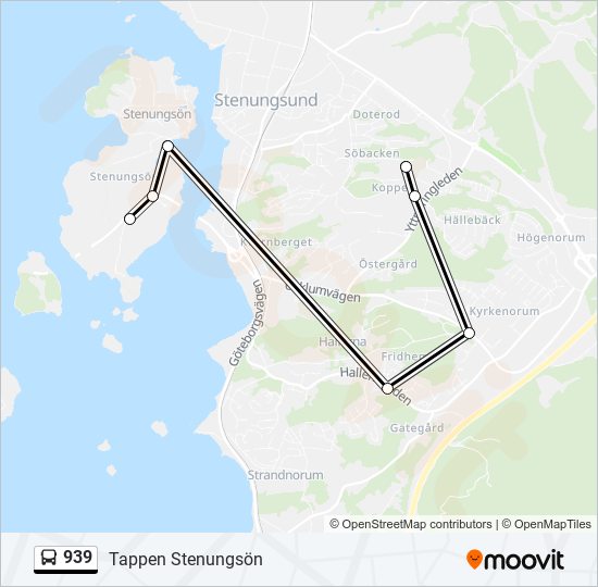 939 bus Line Map