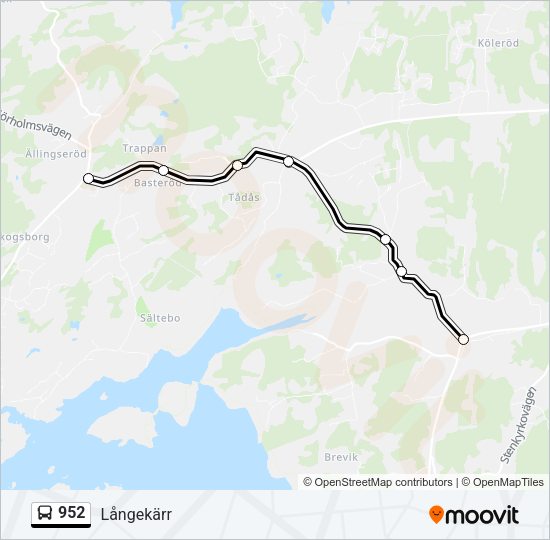 952 Bus Line Map