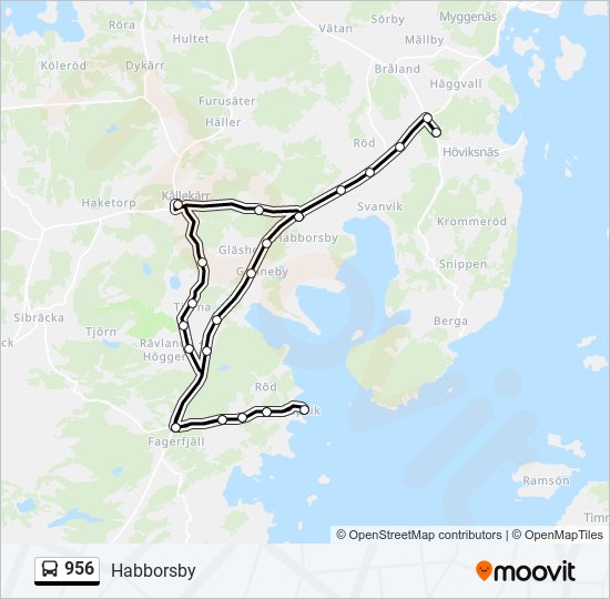 956 bus Line Map